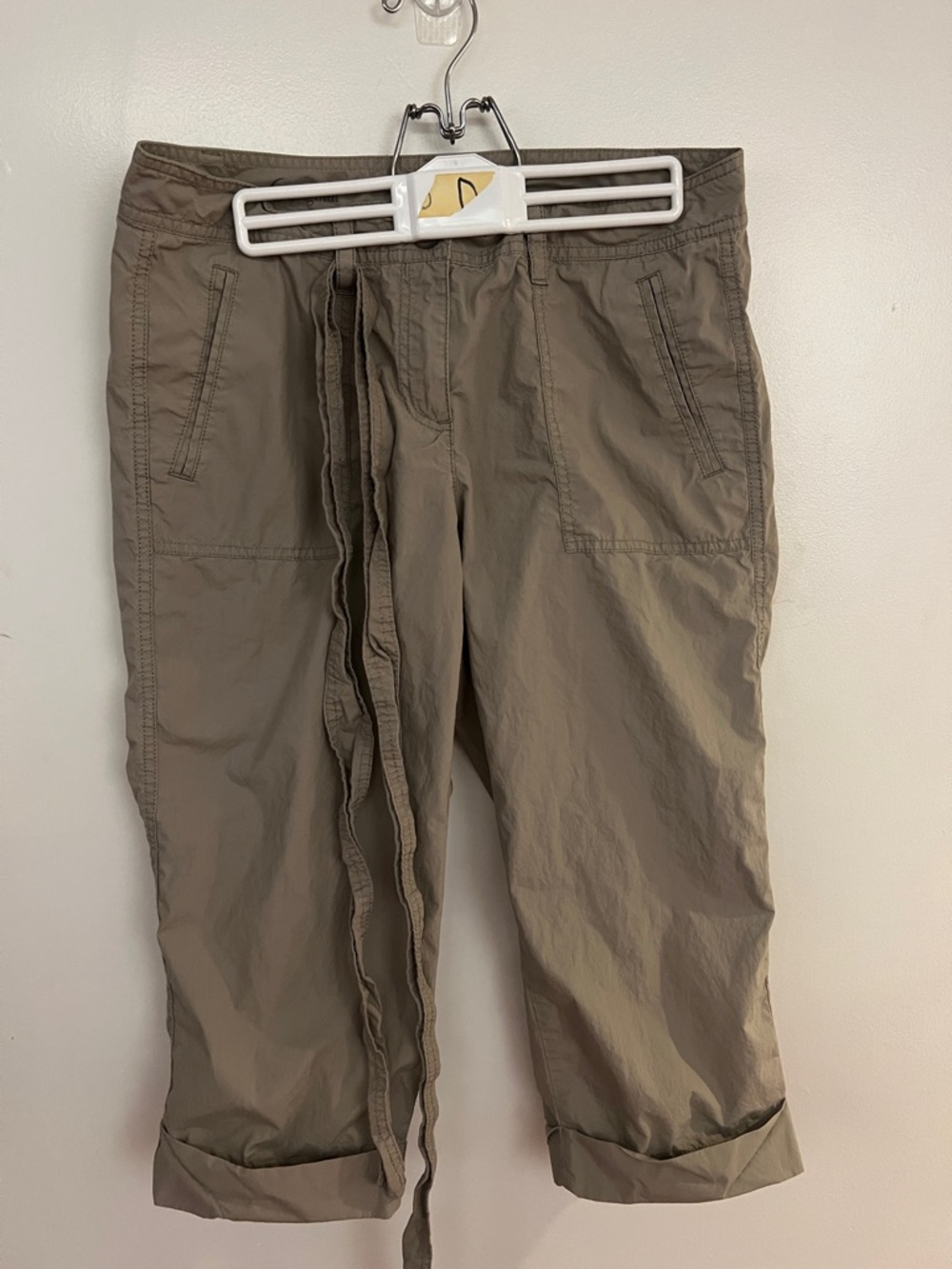 LOFT Olive Green Cropped Drawstring Pants